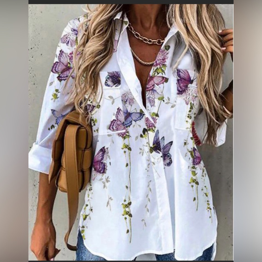 NORACORA XL Ladies Butterfly/Flower White/Purples